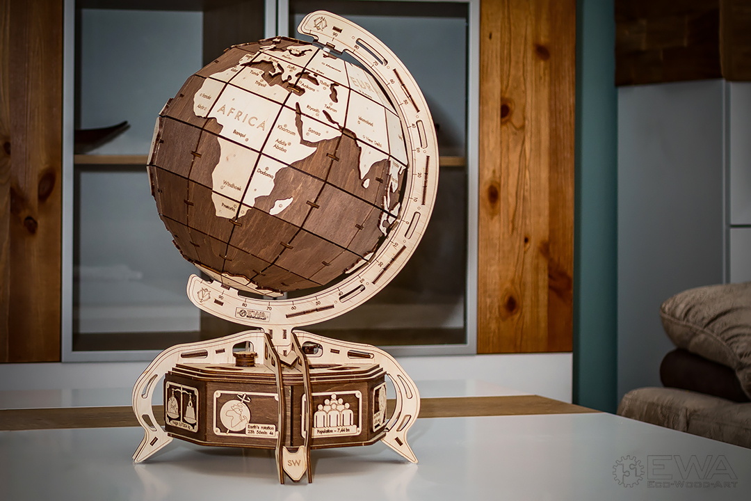Конструктор Eco Wood Art Глобус деревянный - фото 5