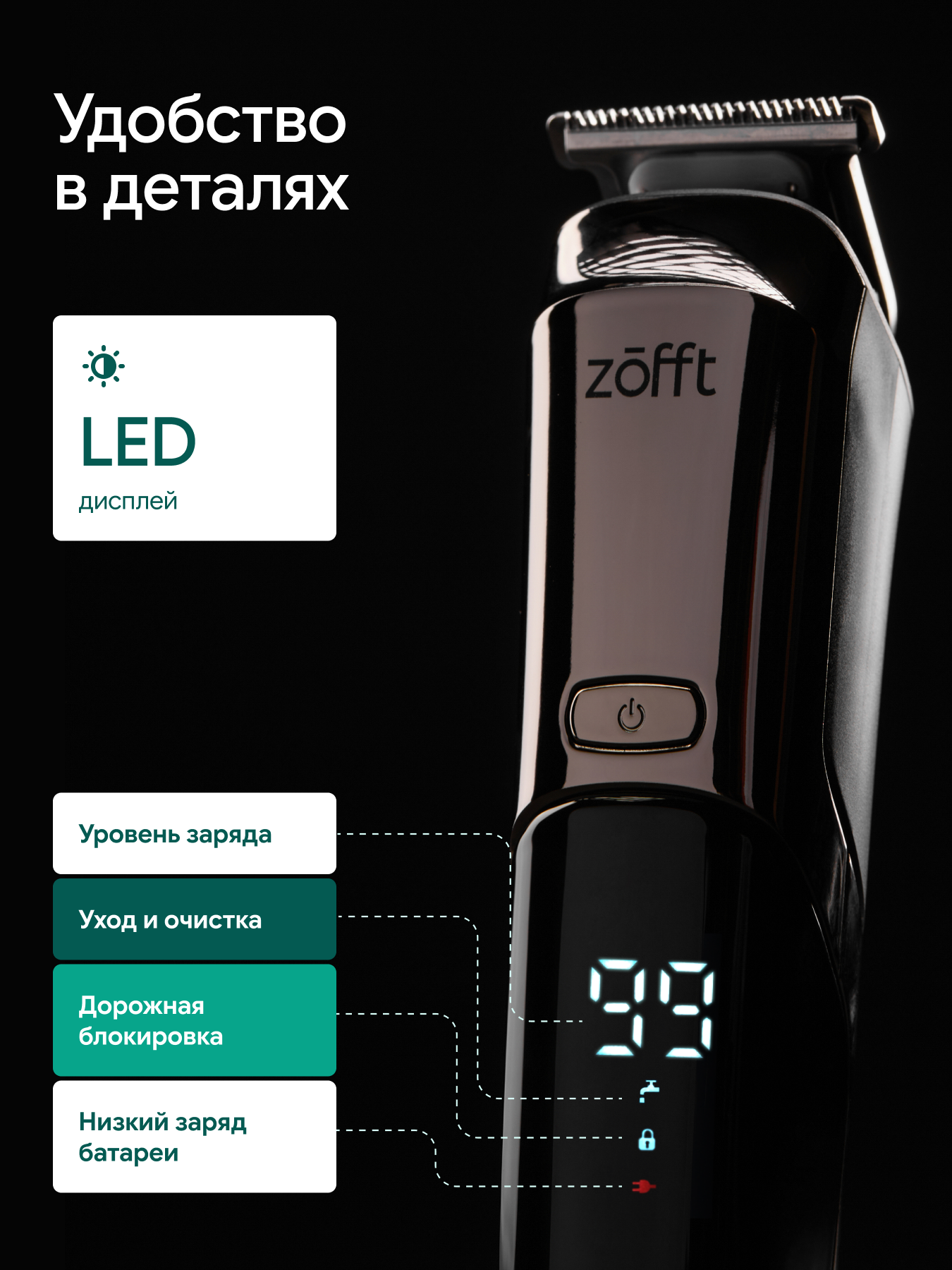 Мультитриммер для стрижки волос ZOFFT Professional RS301SL - фото 8