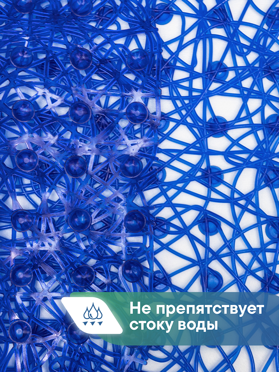 Коврик для ванной VILINA синий 35 x 72 см 1 шт. - фото 3