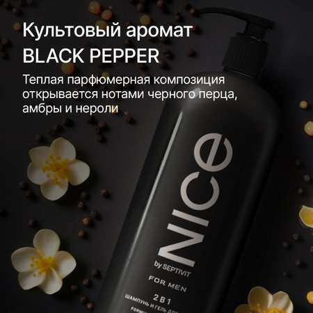 Шампунь NICE by Septivit 2в1 Мужской 1000 мл