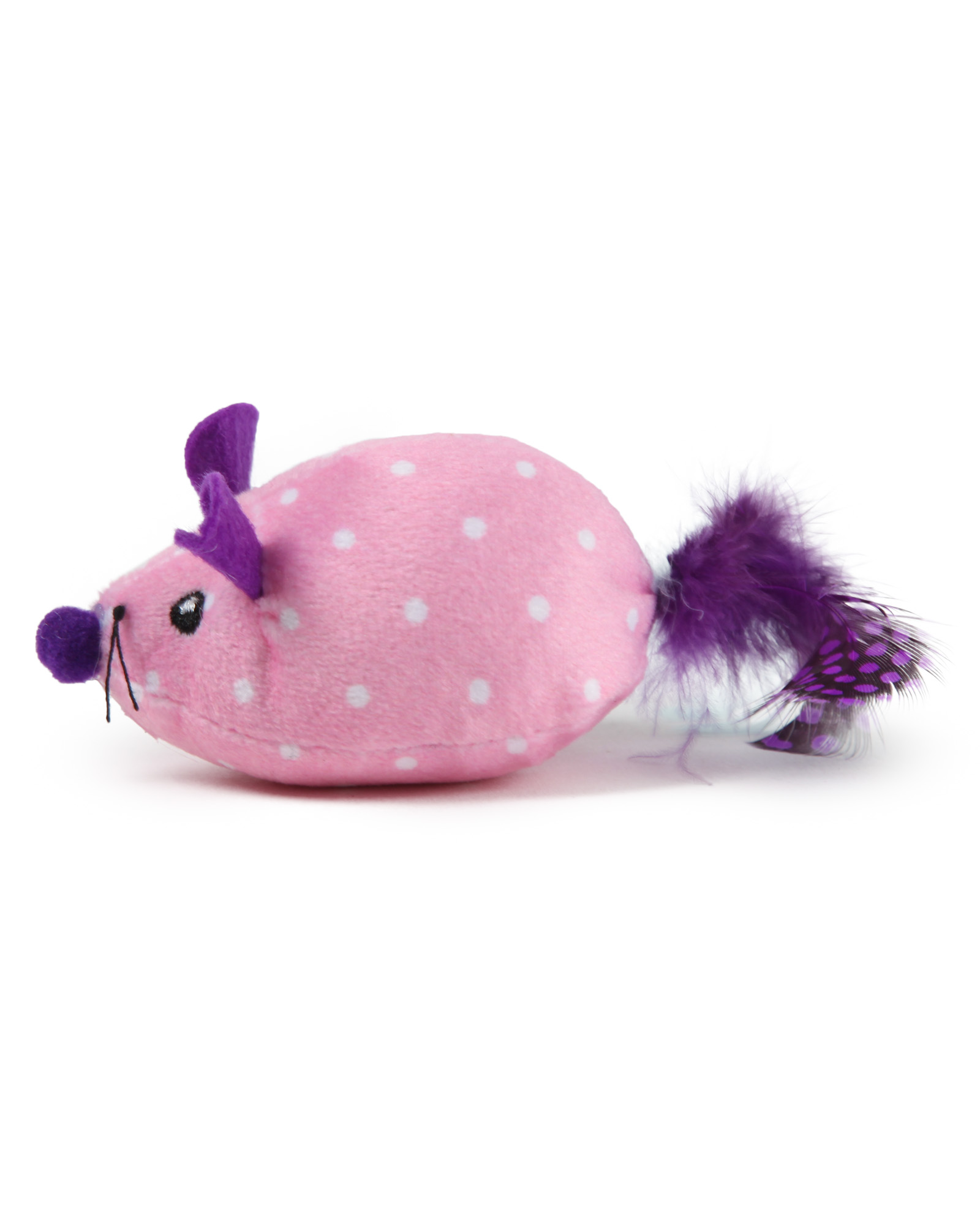 Игрушка для кошек Barbaks Мышь Пухляш розовая с кошачьей мятой 10см - фото 3