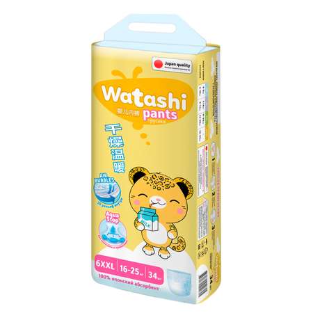 Трусики WATASHI XXL (16-25 кг) 34 шт.