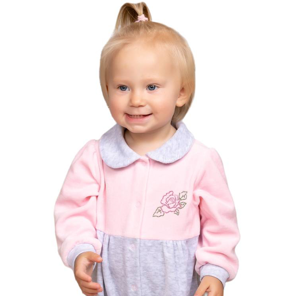 Комбинезон M and L kids тя/534А-велюр Серо-розовый - фото 2