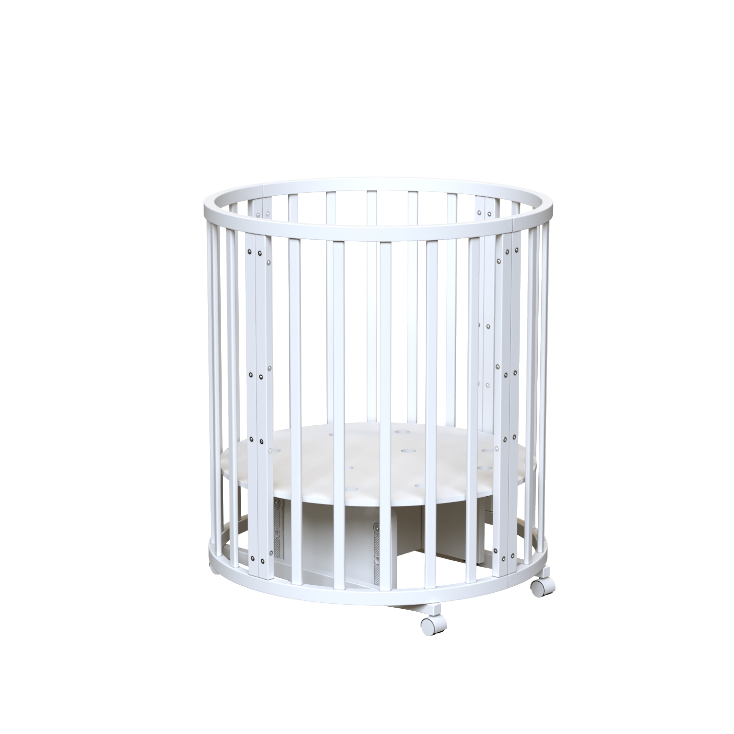 Детская кроватка Babyton Tobe овальная, универсальный маятник (белый) - фото 4