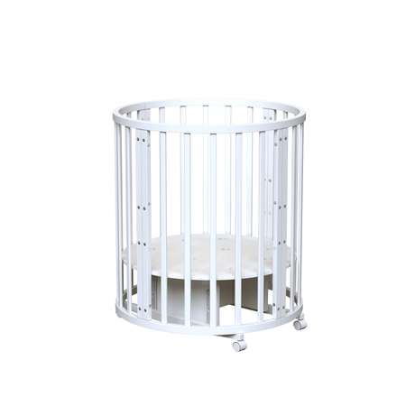 Детская кроватка Babyton Tobe овальная, универсальный маятник (белый)