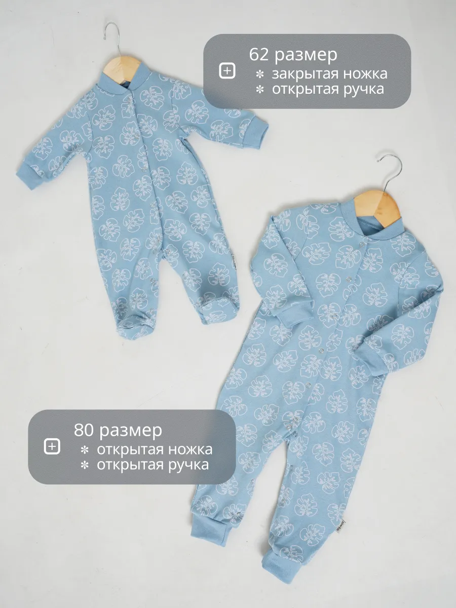 Комбинезон 3 шт Супер Пупс нбр/3пр/ком/сл/sk18синийлисточкиветочки - фото 8