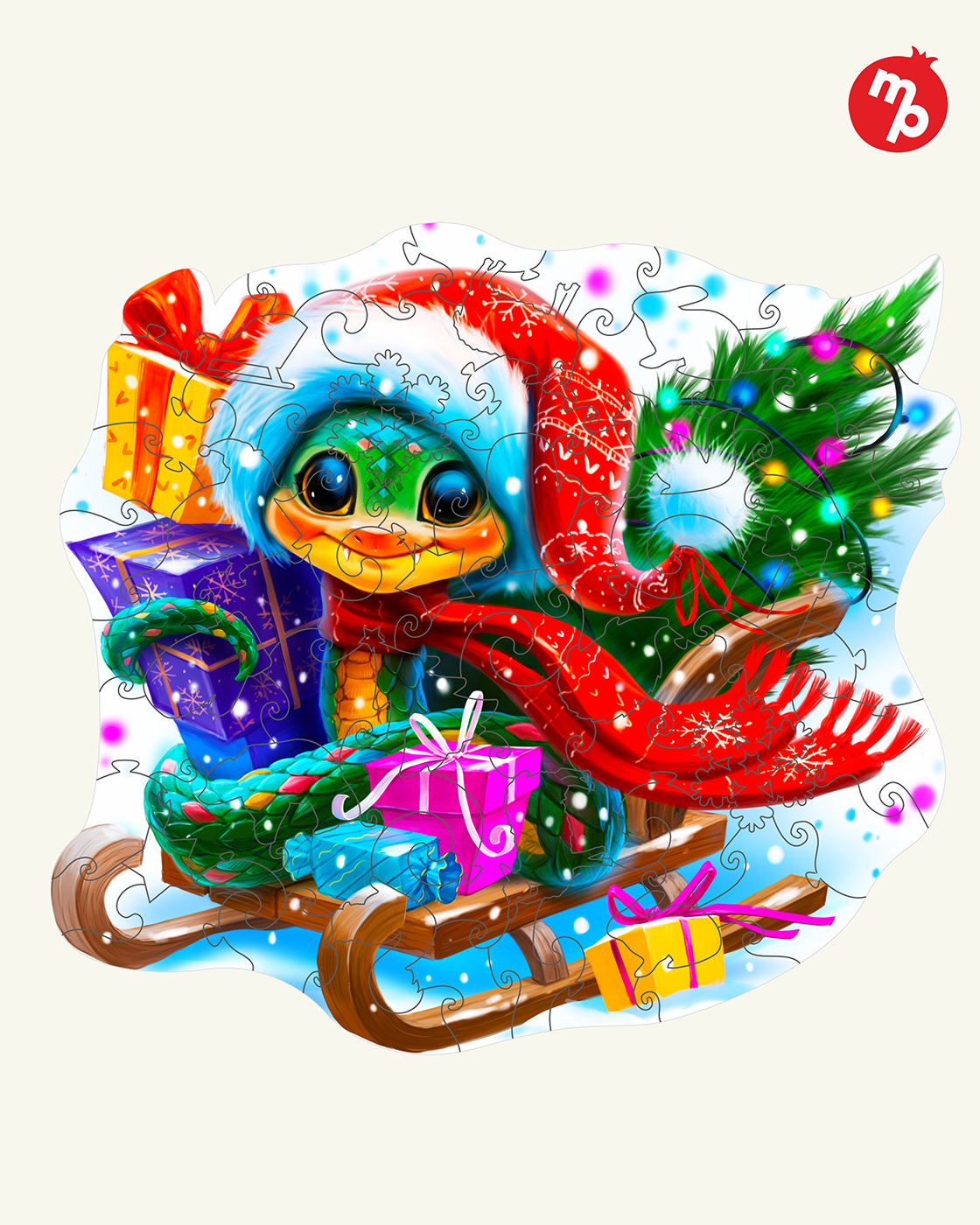 Пазл 1TOY Змея на санках деревянный - фото 6