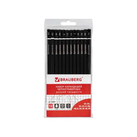 Карандаши чернографитные Brauberg 12 шт.