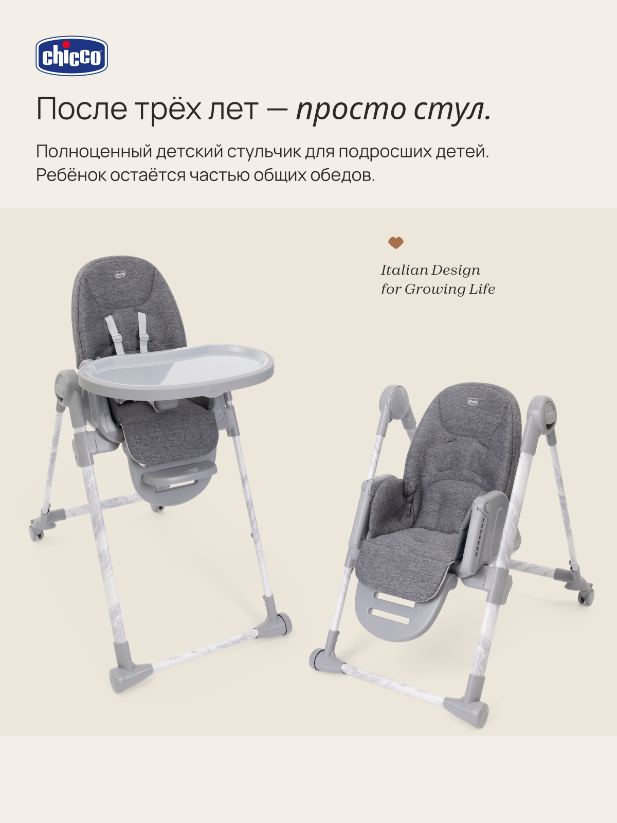 Стульчик для кормления Chicco Polly Armonia серебряный - фото 17