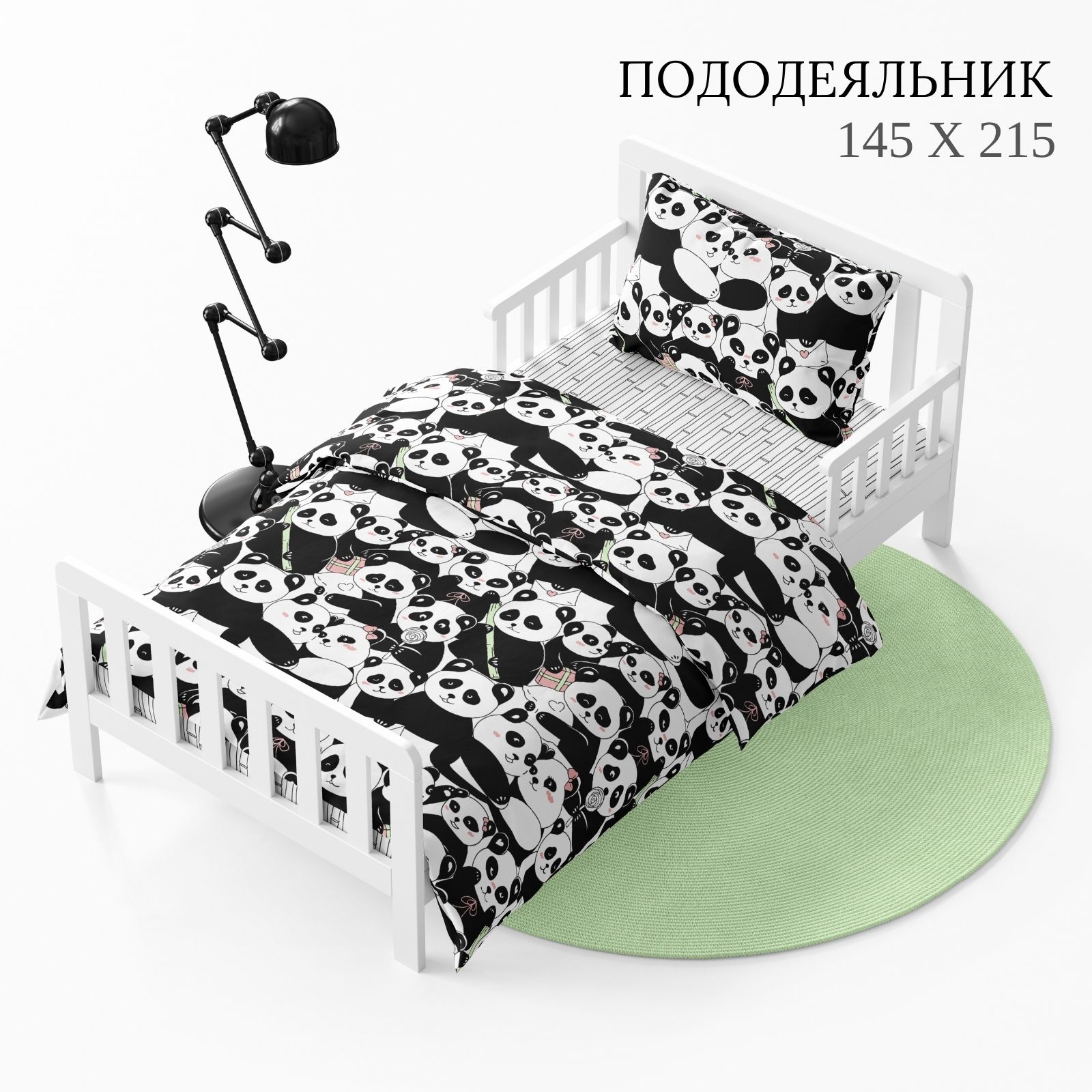 Детское постельное белье Wake Me Wake Панды 1.5 спальный наволочка 70х70 см - фото 2