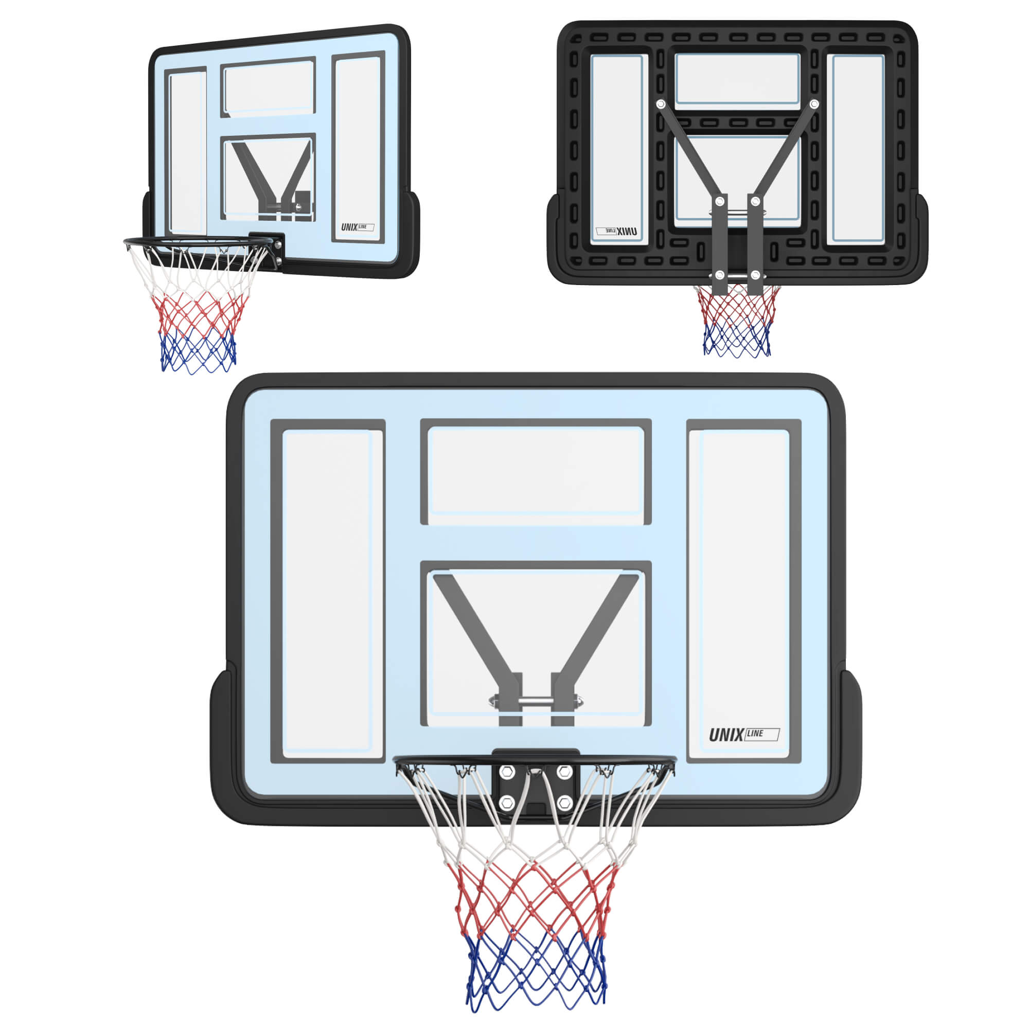 Баскетбольный щит UNIX line из ПВХ B-Backboard-PVC размер щита диаметр кольца R45 - фото 15