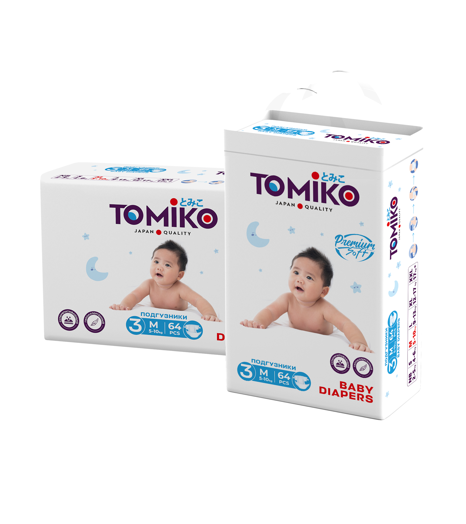 Подгузники Tomiko M (5-10кг) 64 шт. - фото 3