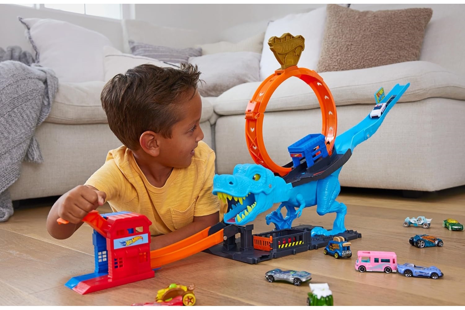 Трек Hot Wheels City T-Rex Chomp Down HNP77 - фото 5