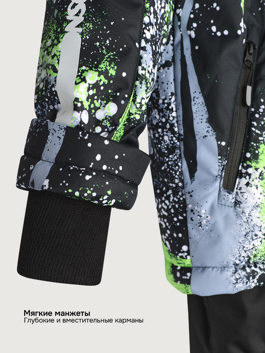 Костюм NIKASTYLE 7з1725 салат/черный - фото 12