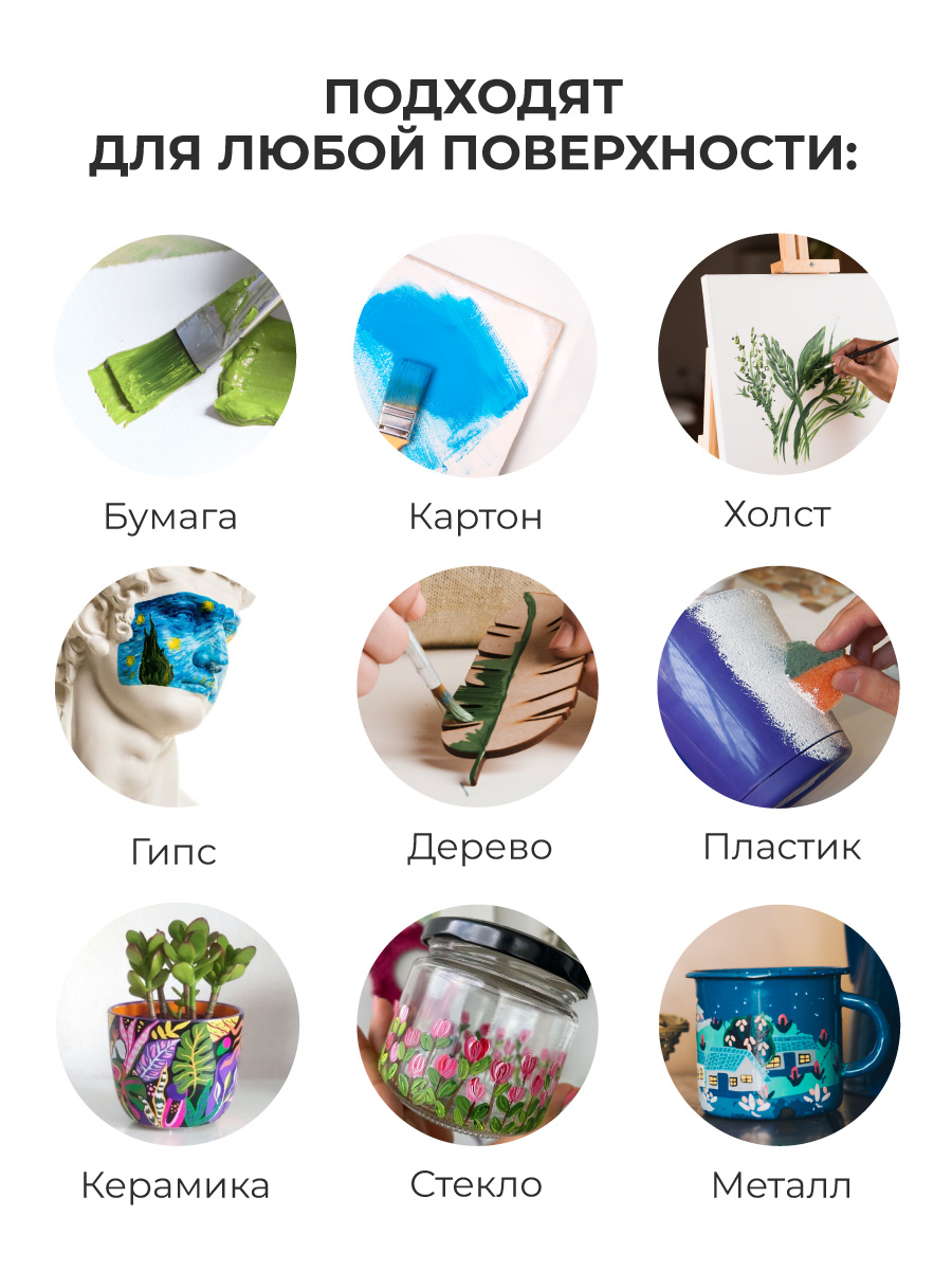 Краски акриловые Малевичъ 12 цв. - фото 4