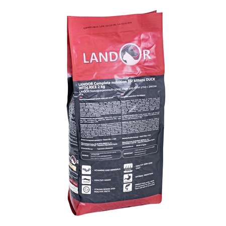 Корм для котят Landor утка с рисом 2кг