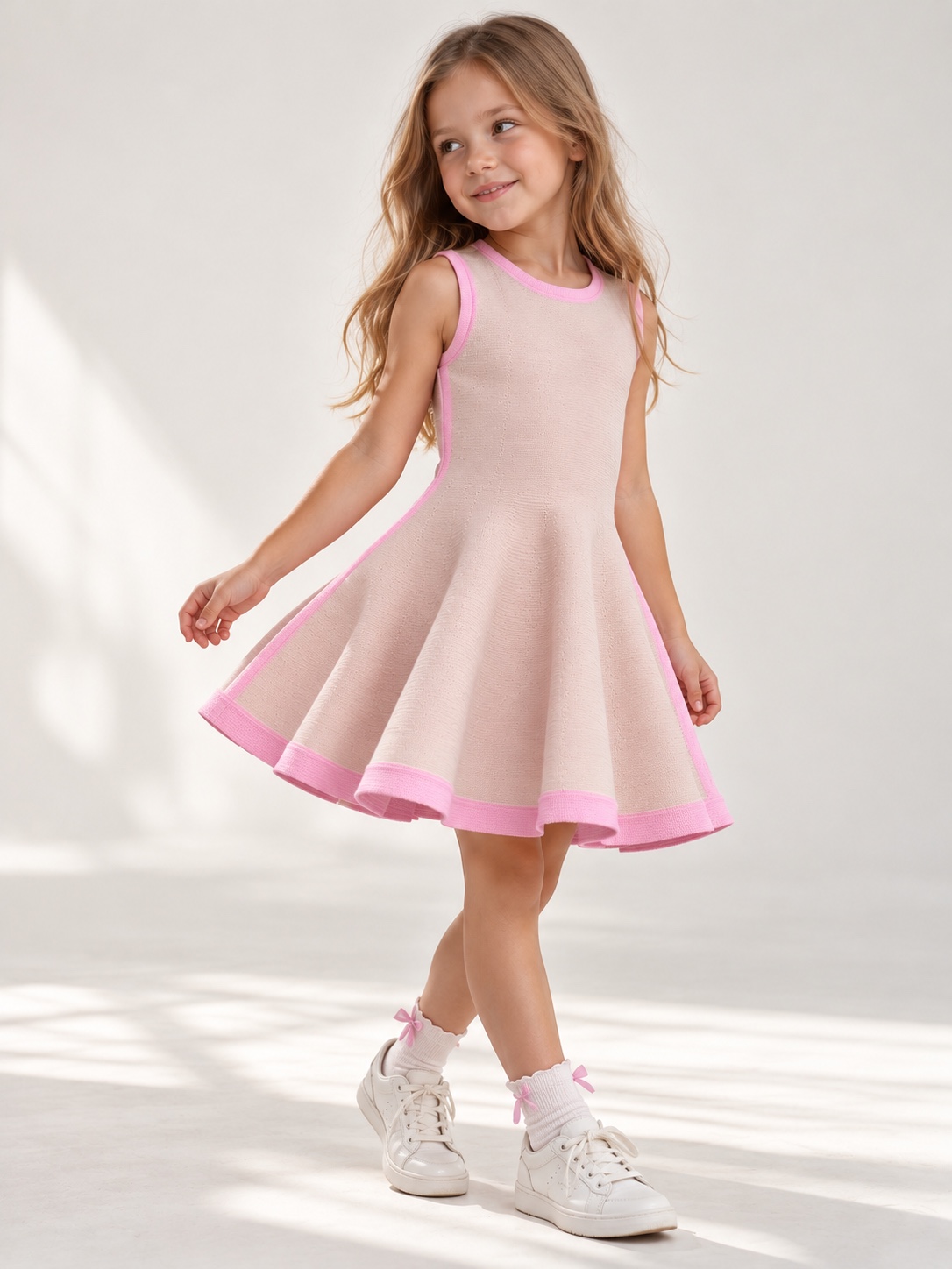 Платье FORS kids ДПЛ7-молочный/розовый - фото 1