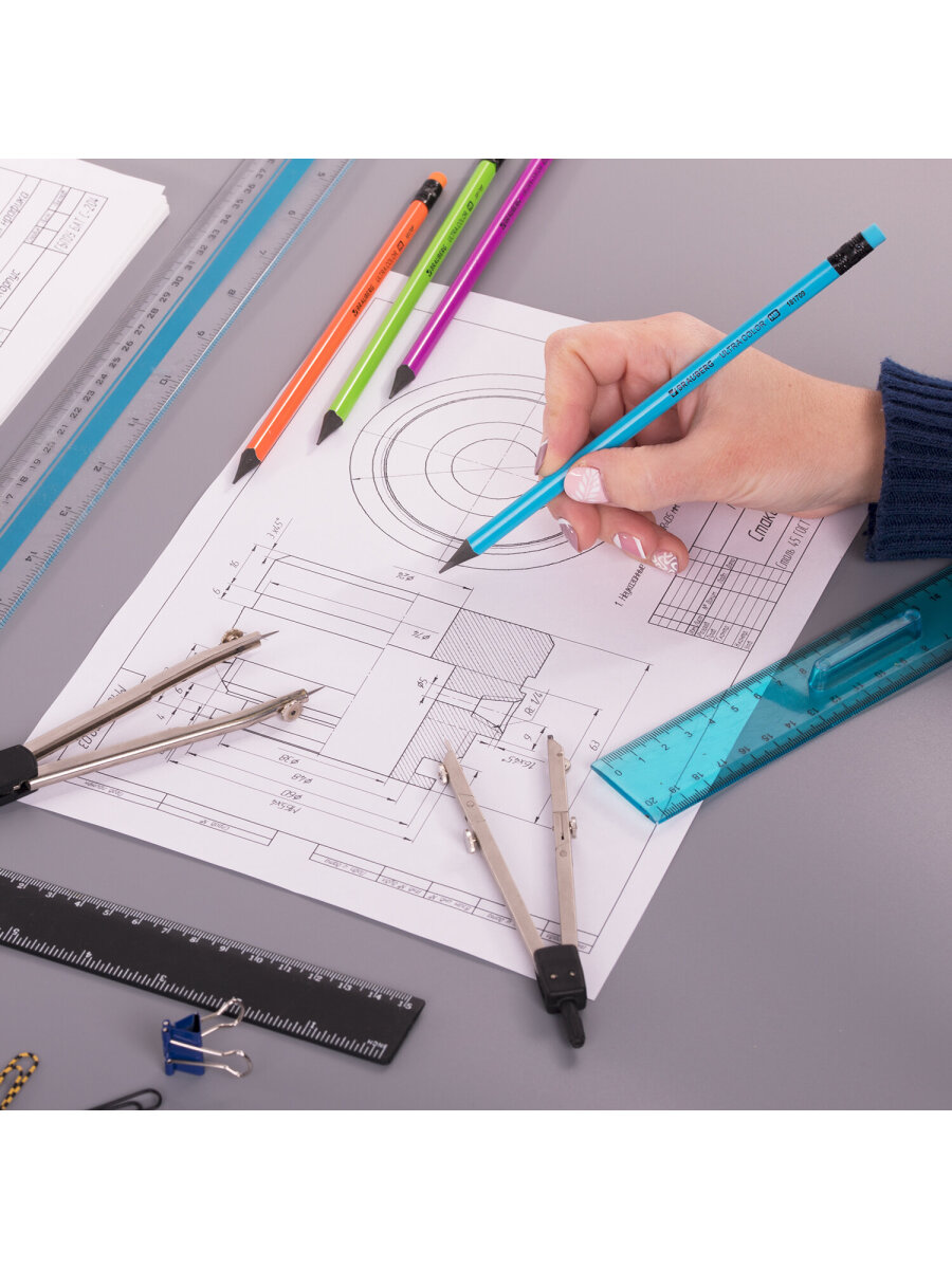 Карандаши чернографитные Brauberg 4 шт. - фото 16