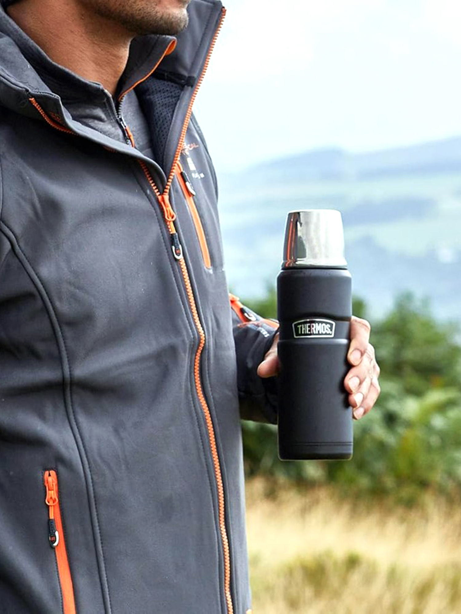 Термос для кофе чая 470 мл THERMOS KING-2000 тёмно-синий – нержавеющая сталь герметичный тепло/холод 12/24 часа - фото 13