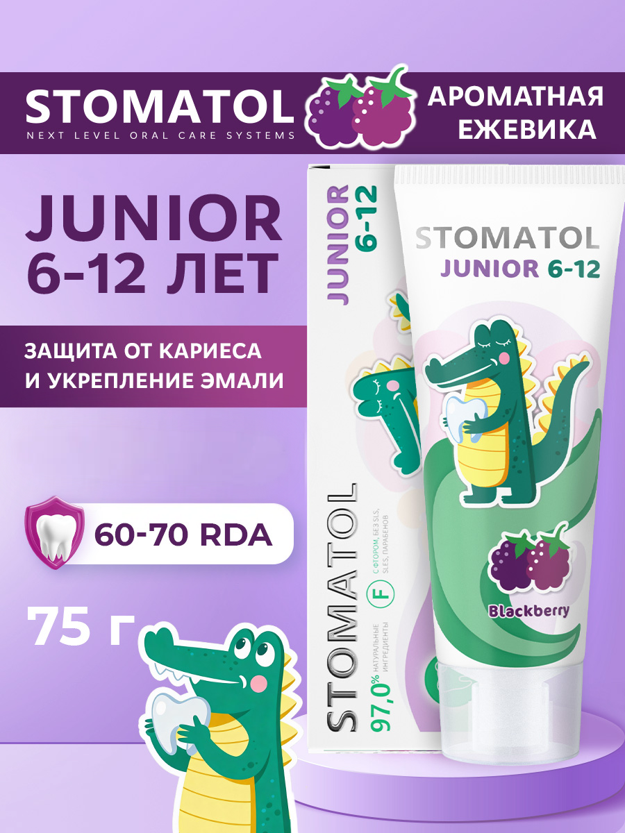Зубная паста STOMATOL с фтором Ежевик 75 г - фото 1