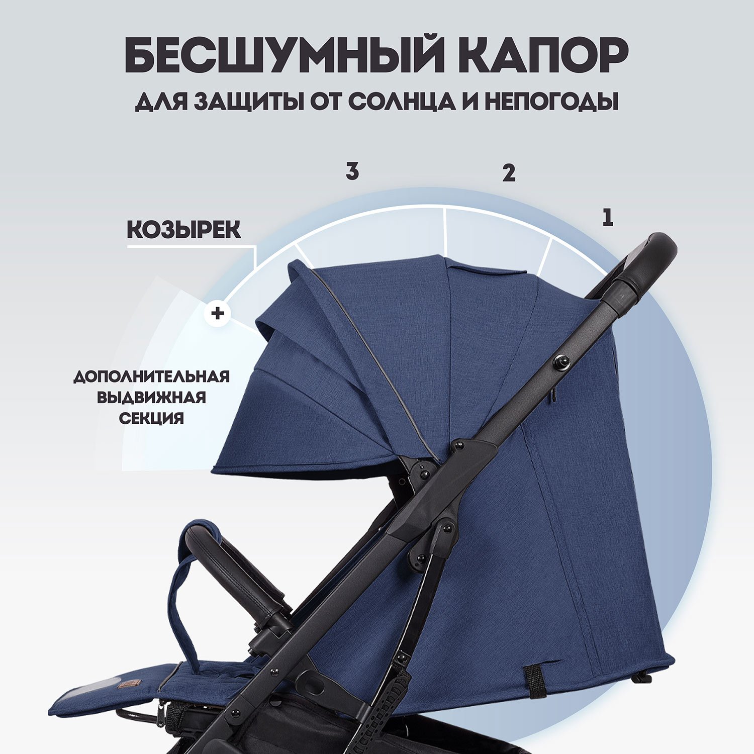 Коляска прогулочная Nuovita Fiato голубой - фото 4