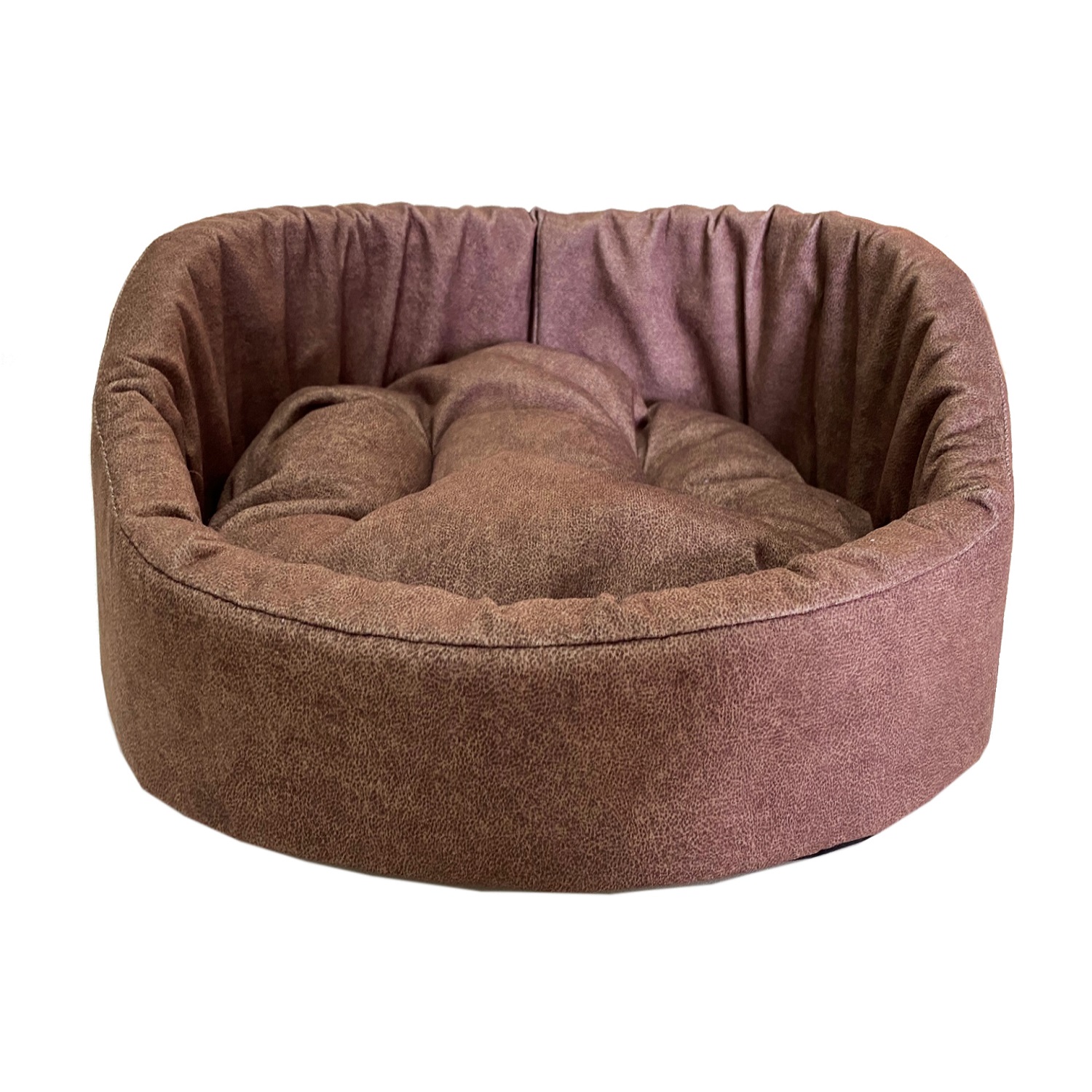 Лежанка для животных Homepet Leather Микровелюр диванчик 57*45*17см Мокка - фото 1