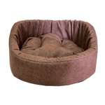 Лежанка для животных Homepet Leather Микровелюр диванчик 57*45*17см Мокка