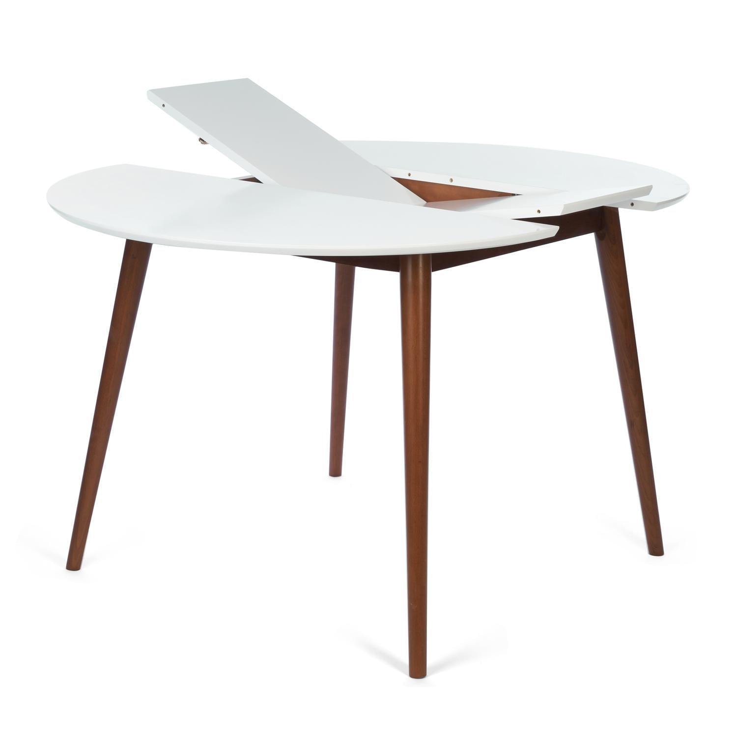 Стол обеденный раскладной TETCHAIR BOSCO (Боско), 100х100 см, белый/коричневый - фото 5