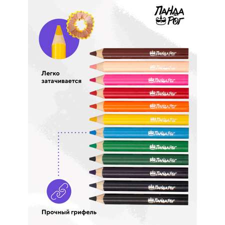 Карандаши цветные ПАНДАРОГ 12 шт.