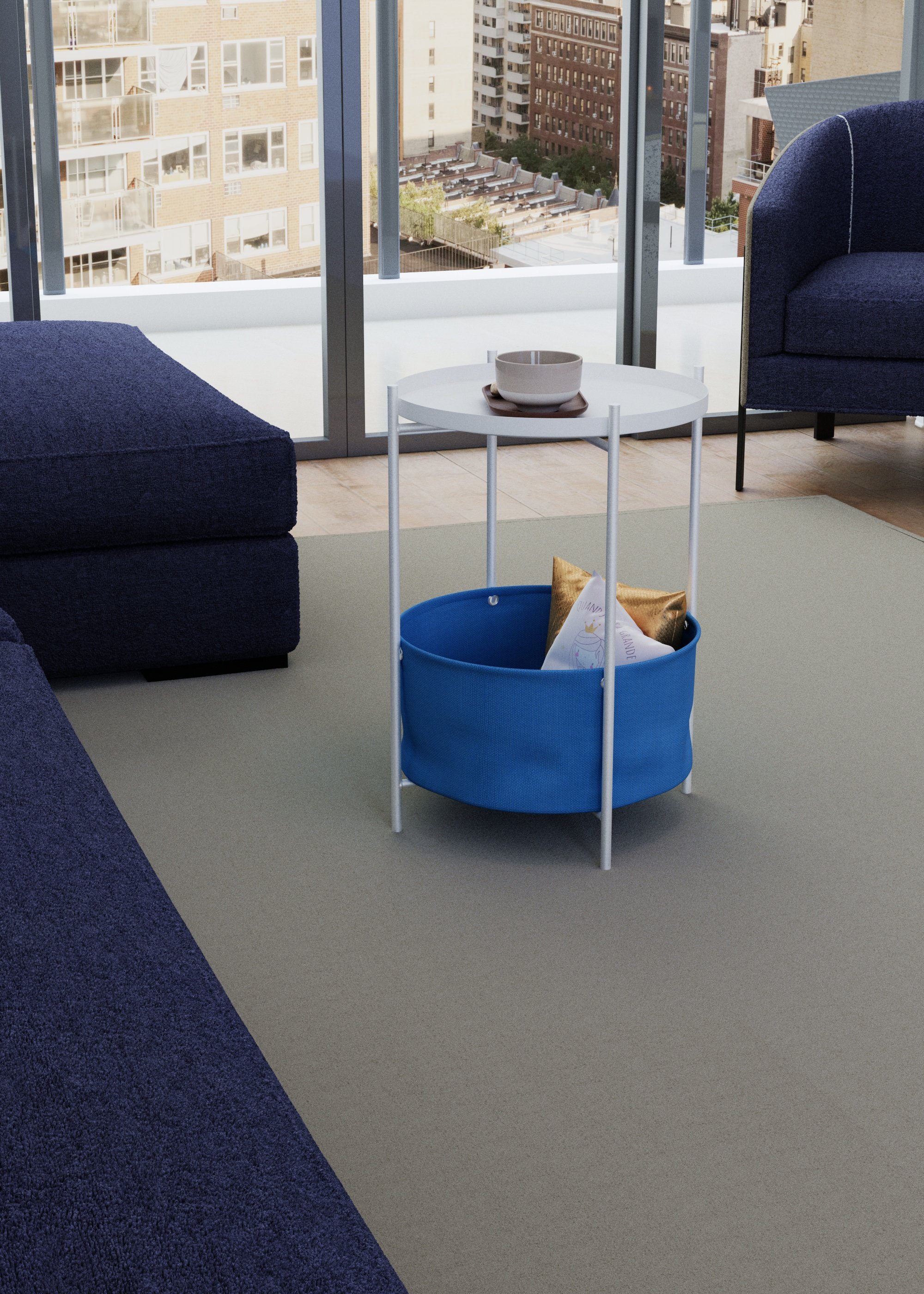 Стол журнальный LAVARIS Элдэй cuba deep sea ярко синий/белый муар - фото 2