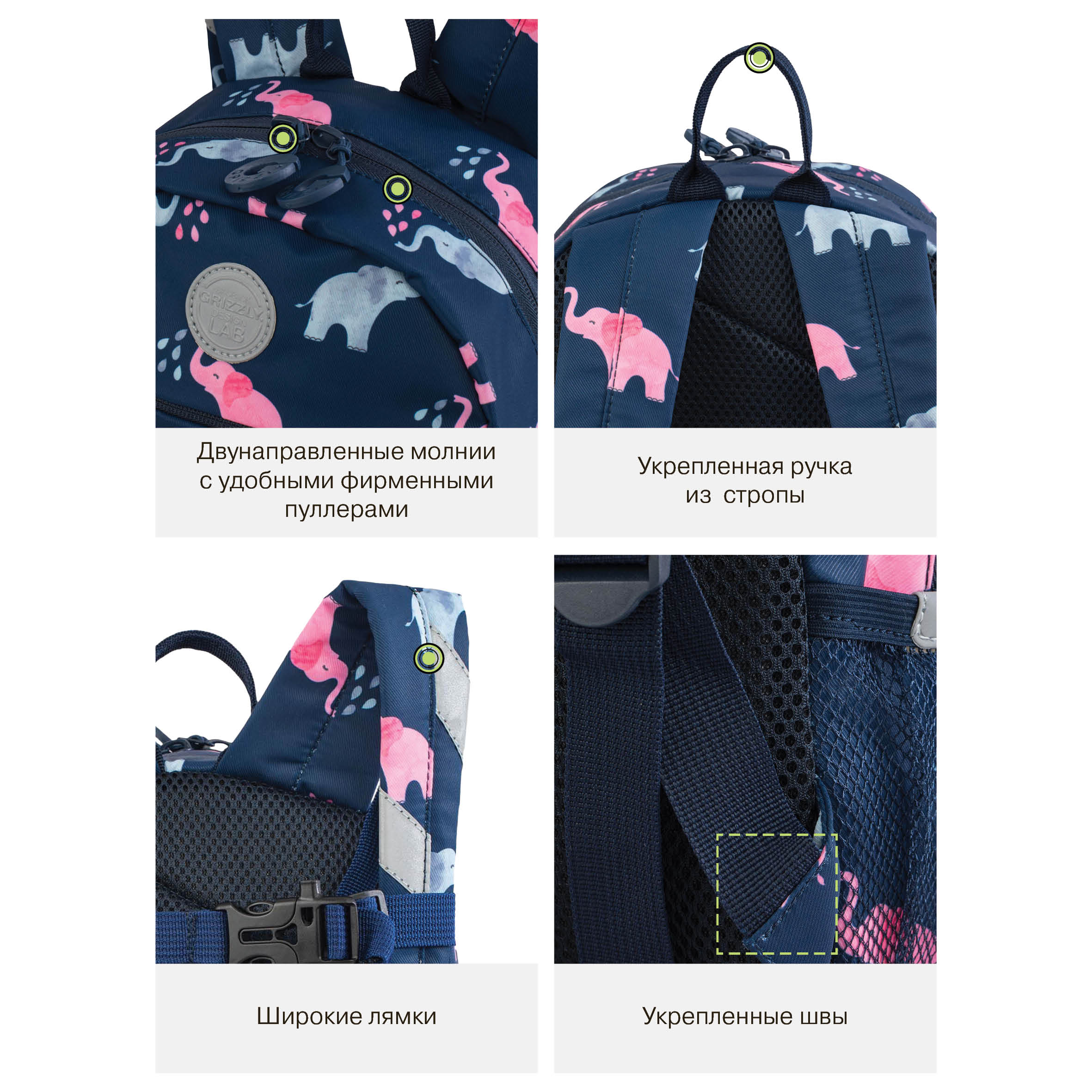Рюкзак дошкольный Grizzly Слоники - фото 13