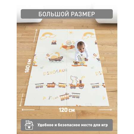 Детский коврик MIKMEL складной игровой развивающий двусторонний для ползания