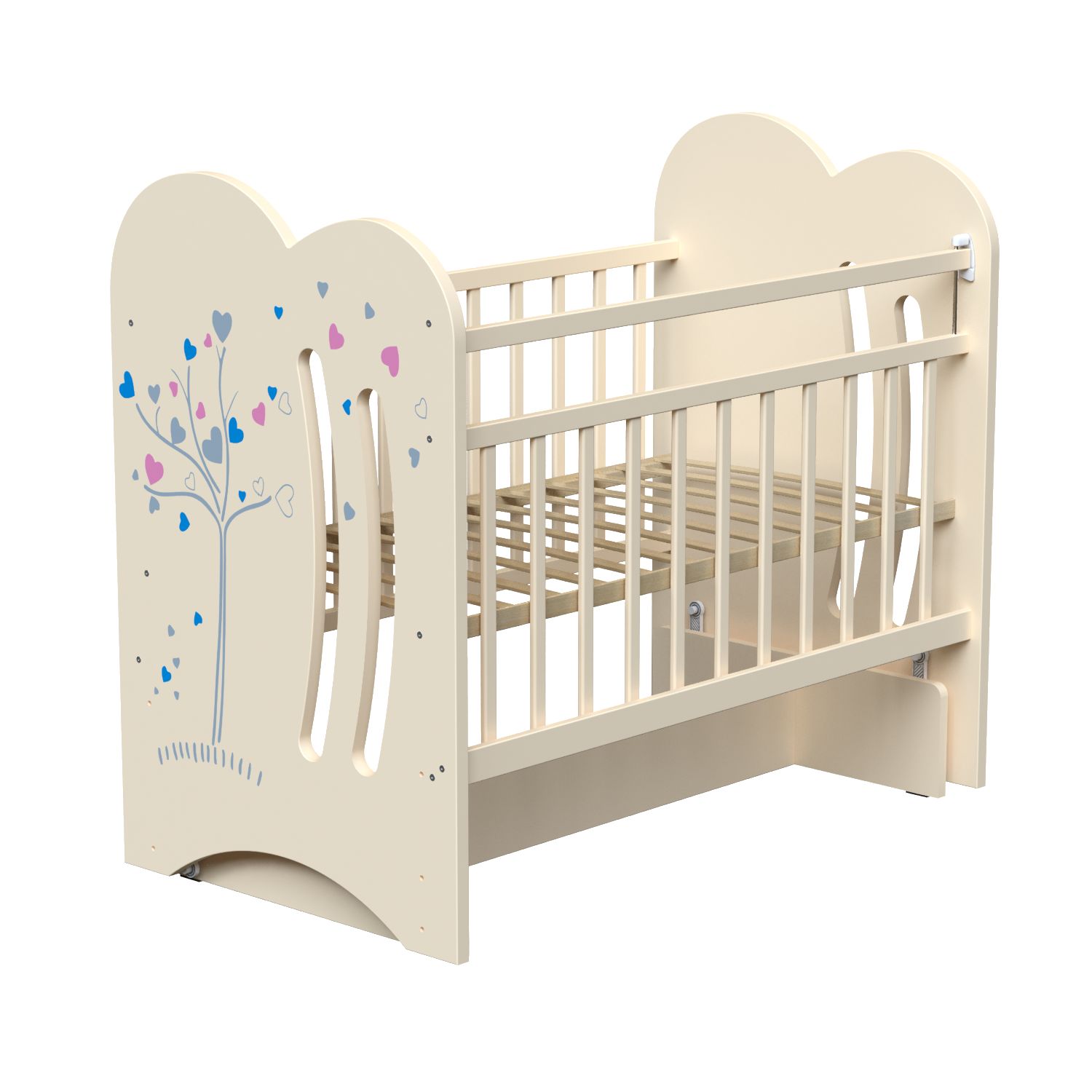 Детская кроватка ВДК, поперечный маятник (слоновая кость) - фото 1