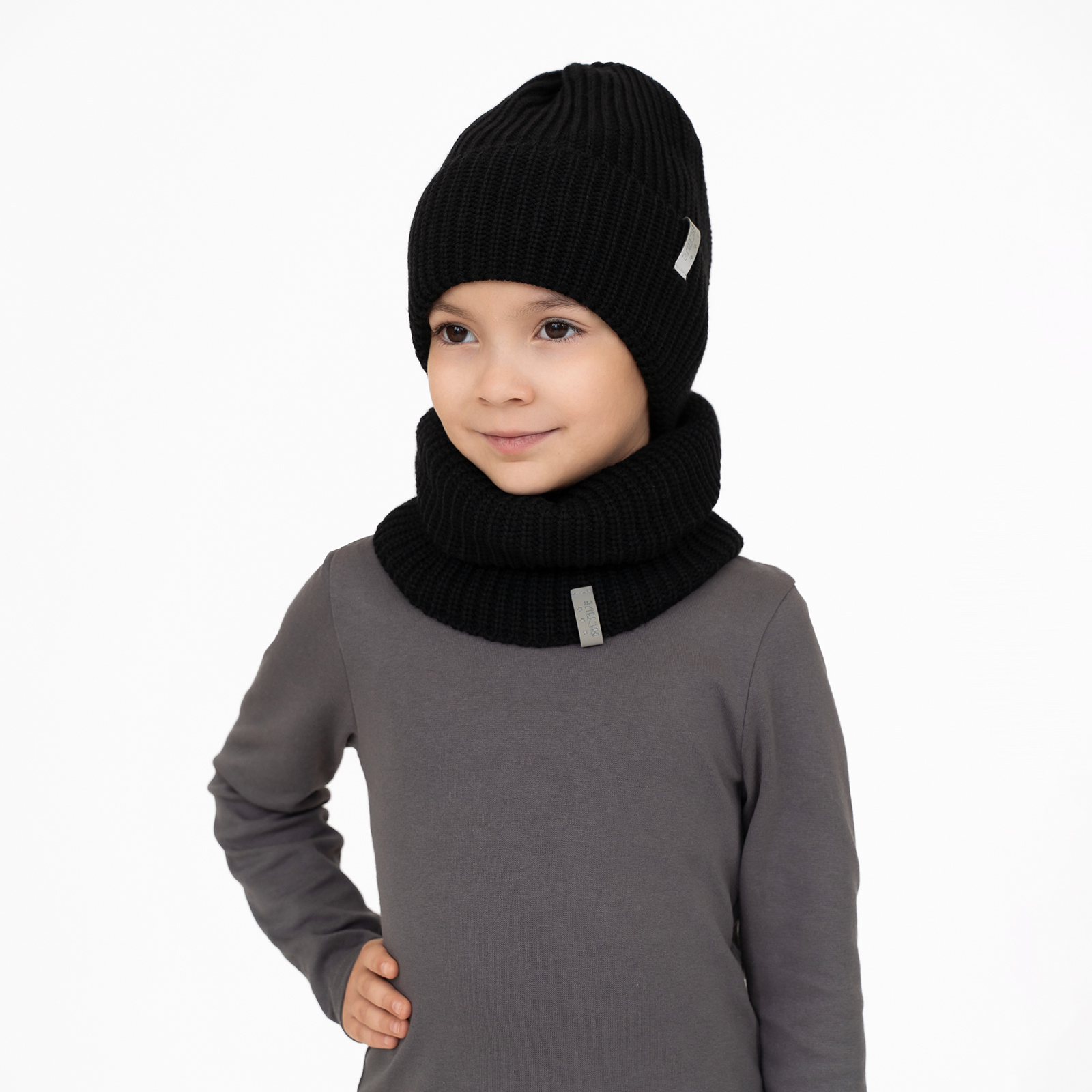 Шапка и снуд Arctic kids Ш-118 черный - фото 3