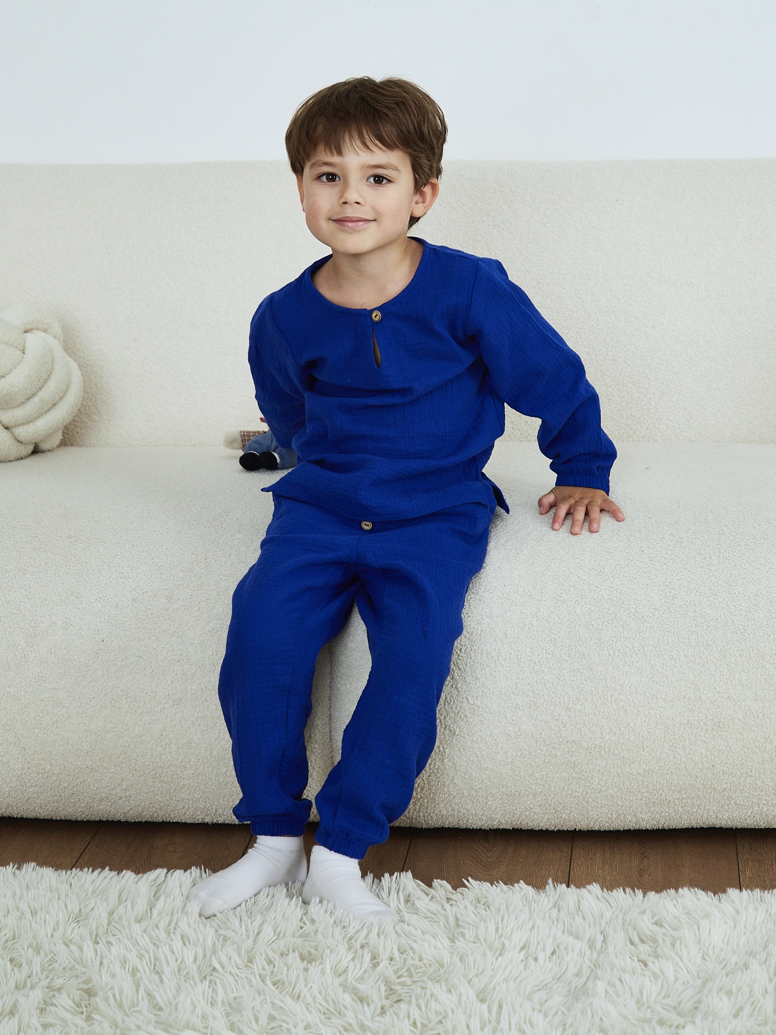 Лонгслив и брюки MOUN Костюм_муслин_индиго - фото 12