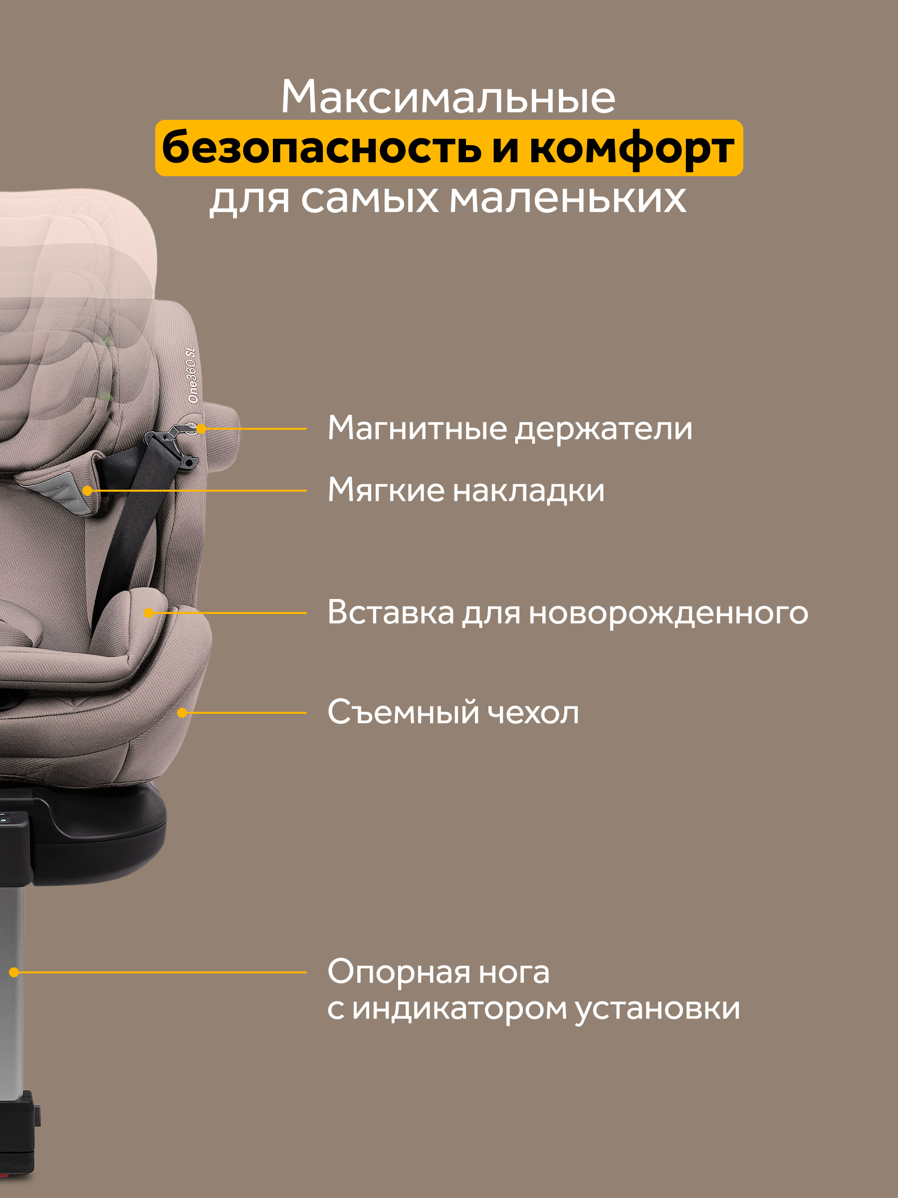 Автокресло Osann One 360 SL Wheat 0-36 кг Isofix 0+/1/2/3 (0-36 кг) бежевый - фото 9