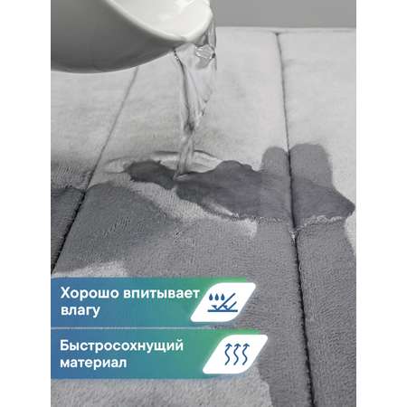 Коврик для ванной комнаты и туалета VILINA мягкий 60х100 см Велюр