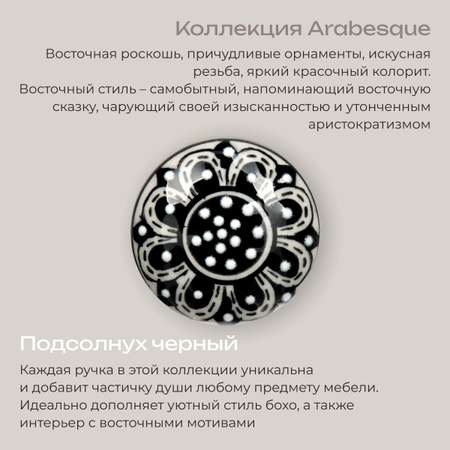 Ручка для мебели Blumen Haus Подсолнух чёрный