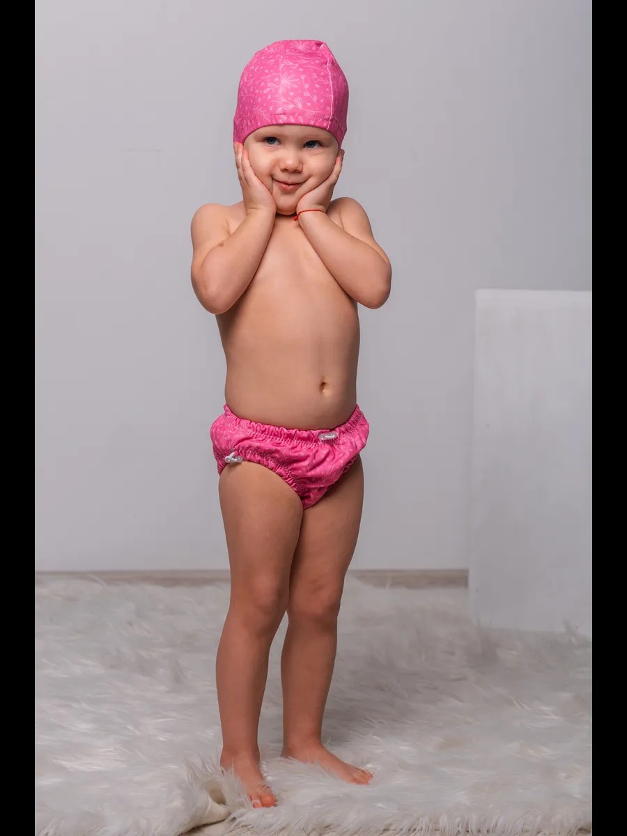 Шапочка для плавания Мамин Я Алые лепестки размер 3-6 лет - фото 2