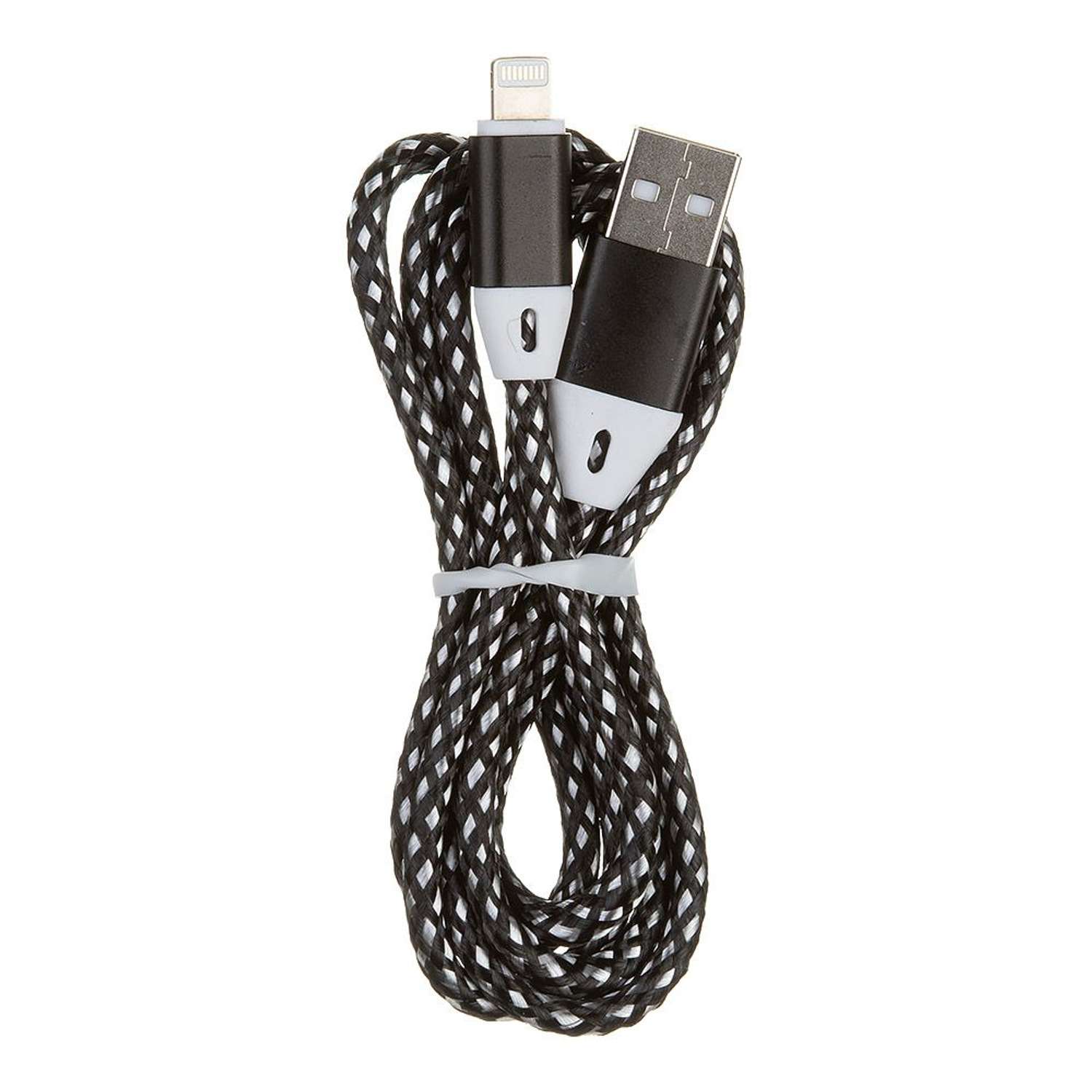 USB кабель Liberty Project для Apple Lightning 8 pin оплетка и металлические разъемы 1м Белый - фото 3