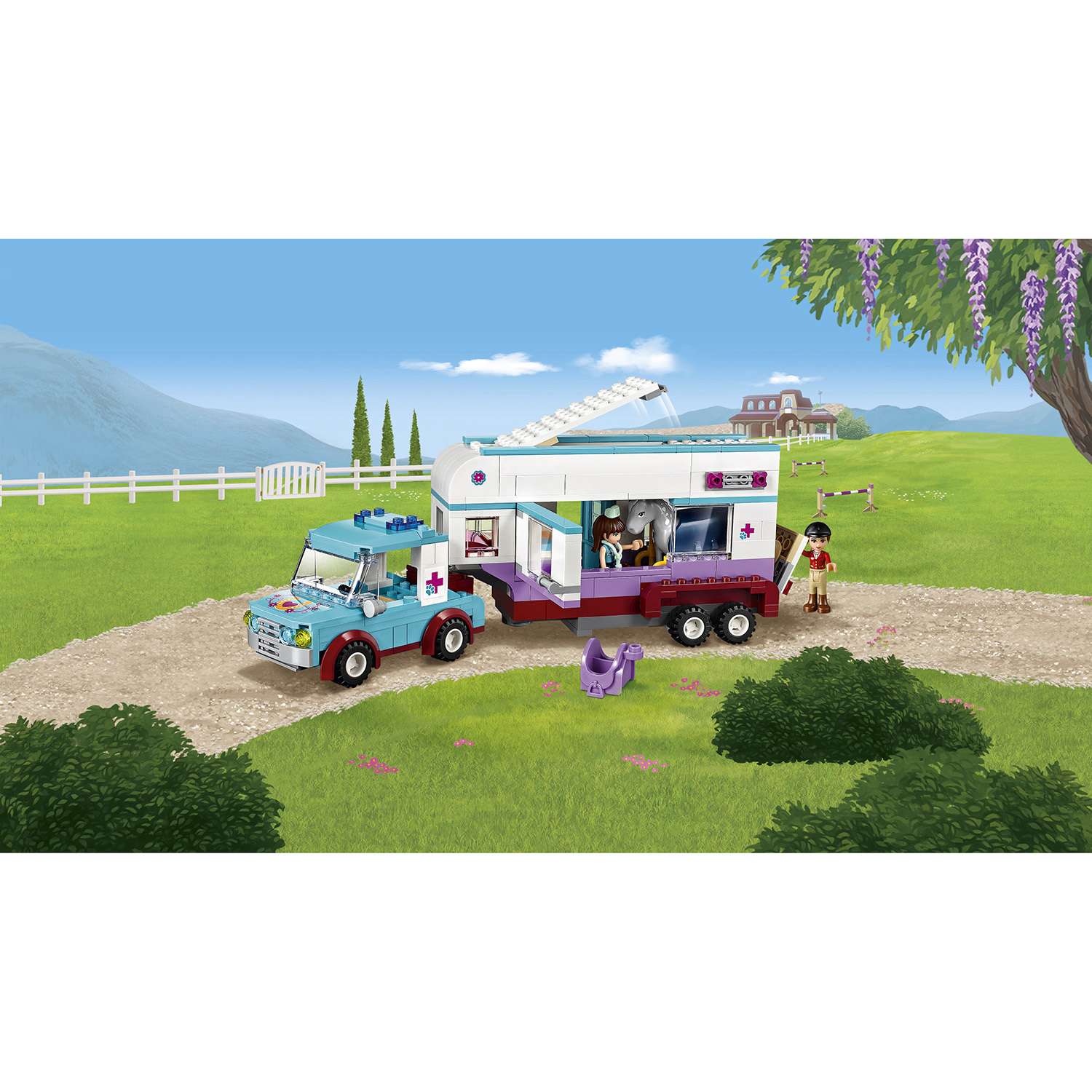 Конструктор LEGO Friends Ветеринарная машина лошадок блочный - фото 5