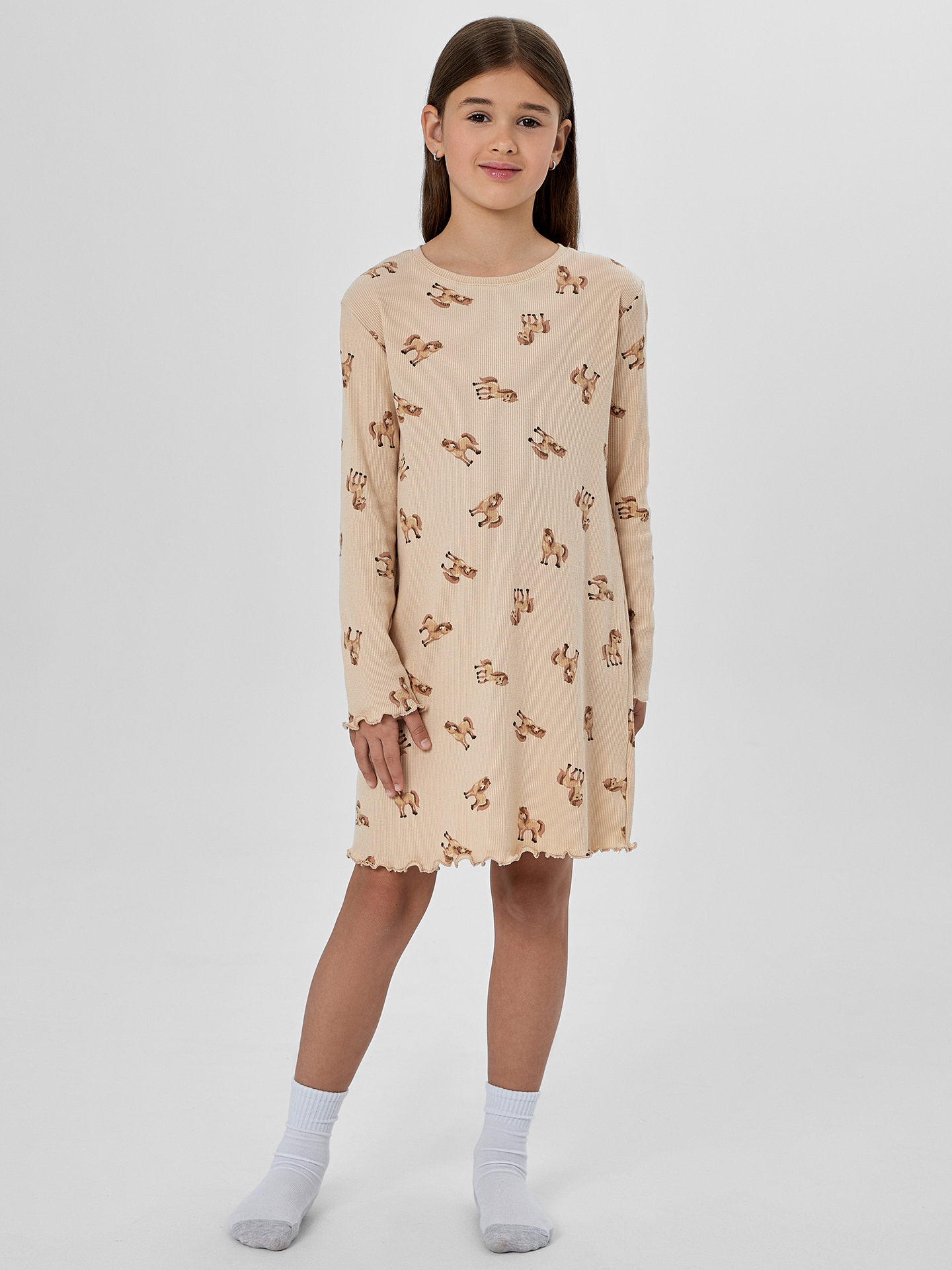 Сорочка ночная Mark Formelle (Марк Формэль) 577726/лошадки на бежевом - фото 1