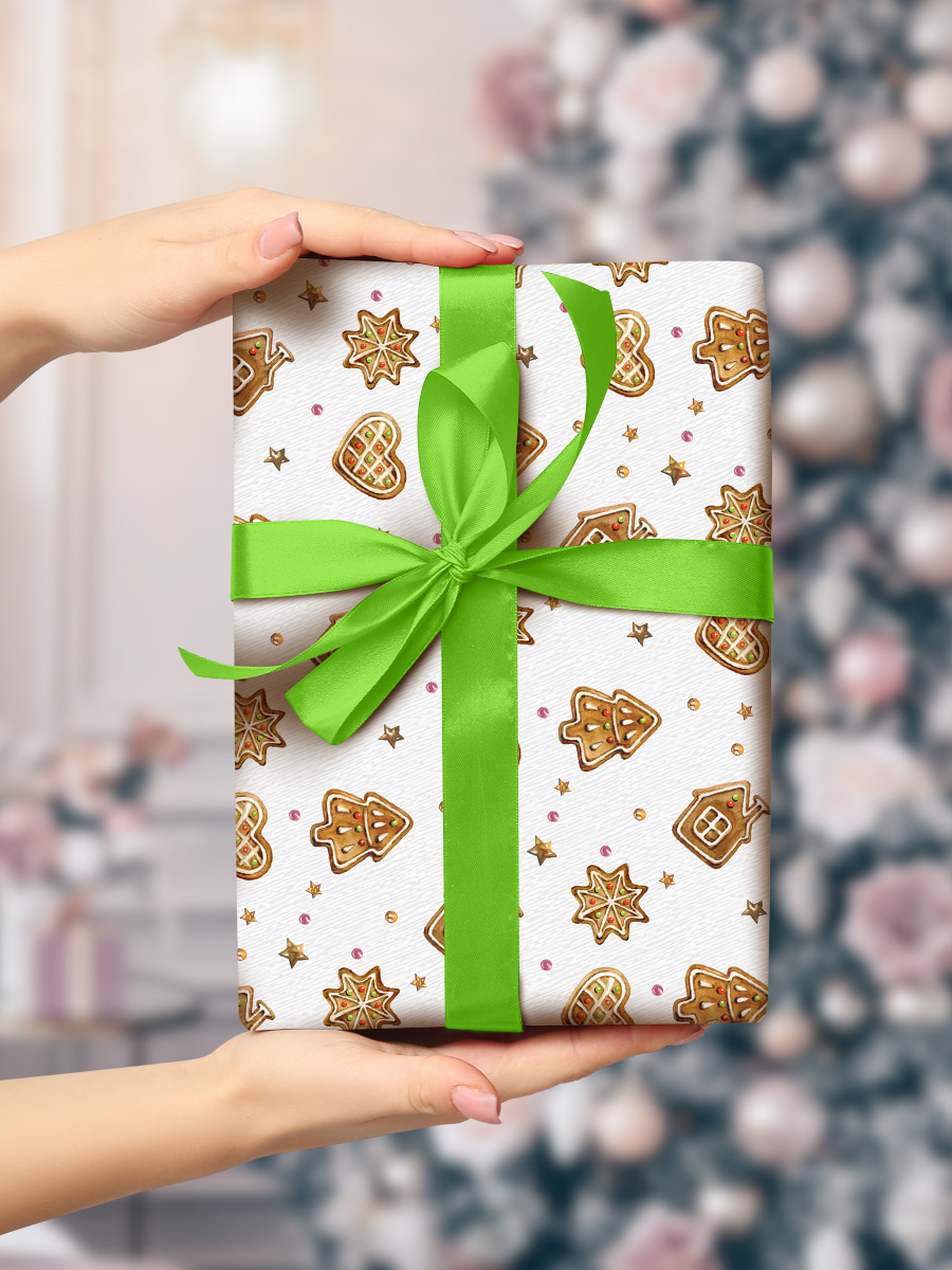 Упаковка для новогодних подарков ГК Горчаков Упаковочная бумага "Пряничный узор" - фото 3