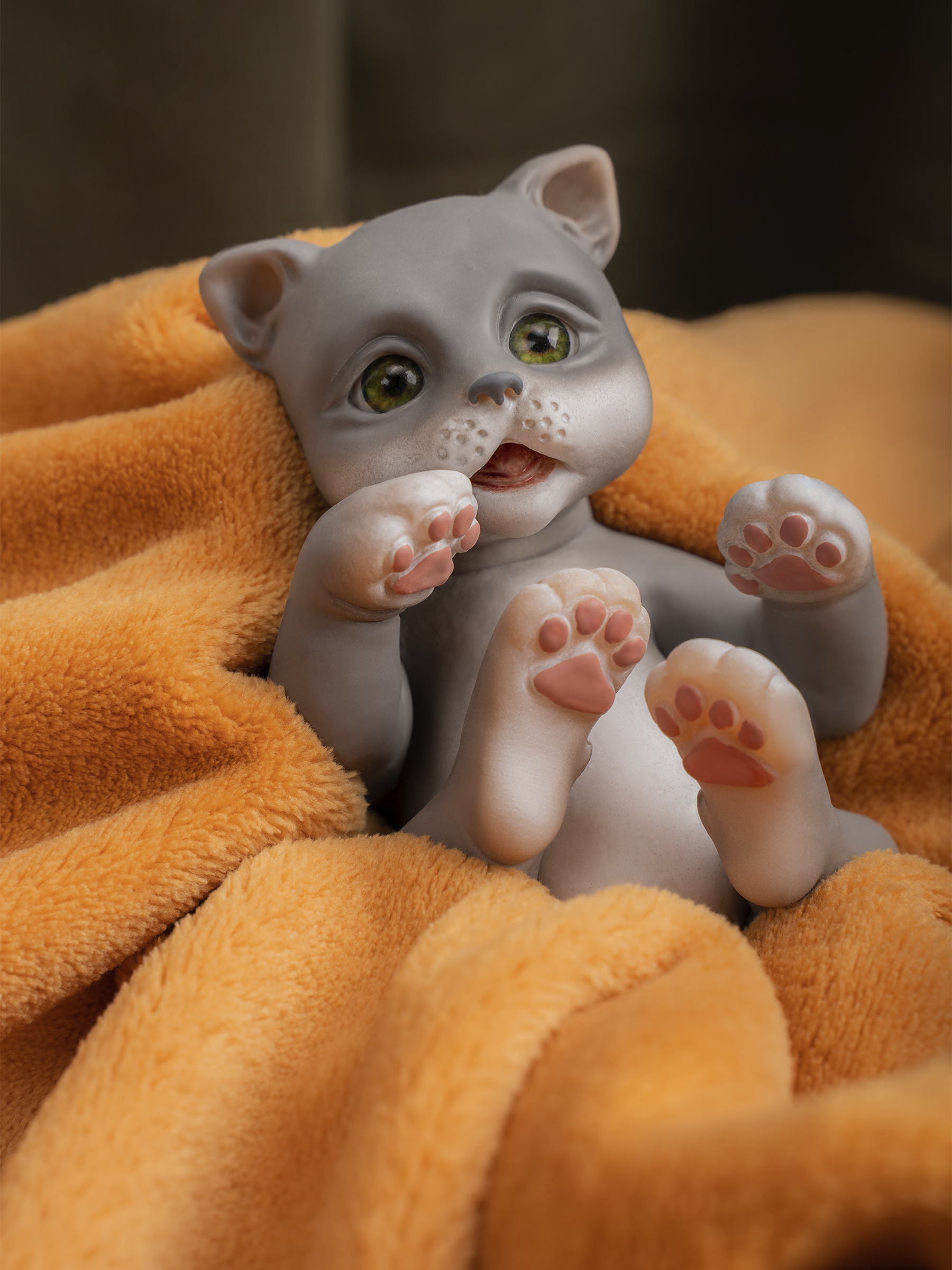 Кукла мини Magic Manufactory Magic Pets Кот реборн серый высота 19 см 4631175965861 - фото 25