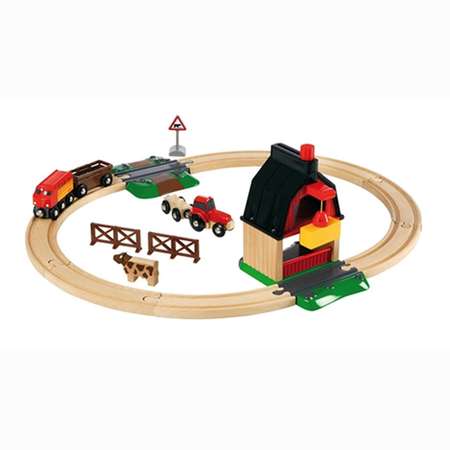 Железная дорога Brio с мини-фермой и кормушкой