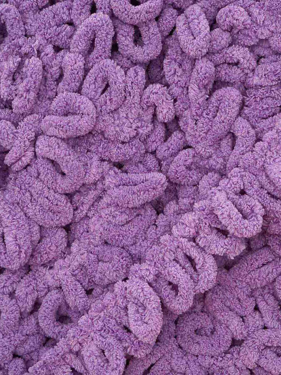 Пряжа для вязания Alize puffy 100 г 9 м микрополиэстер фантазийная плюшевая 437 сиреневый 5 мотков - фото 6