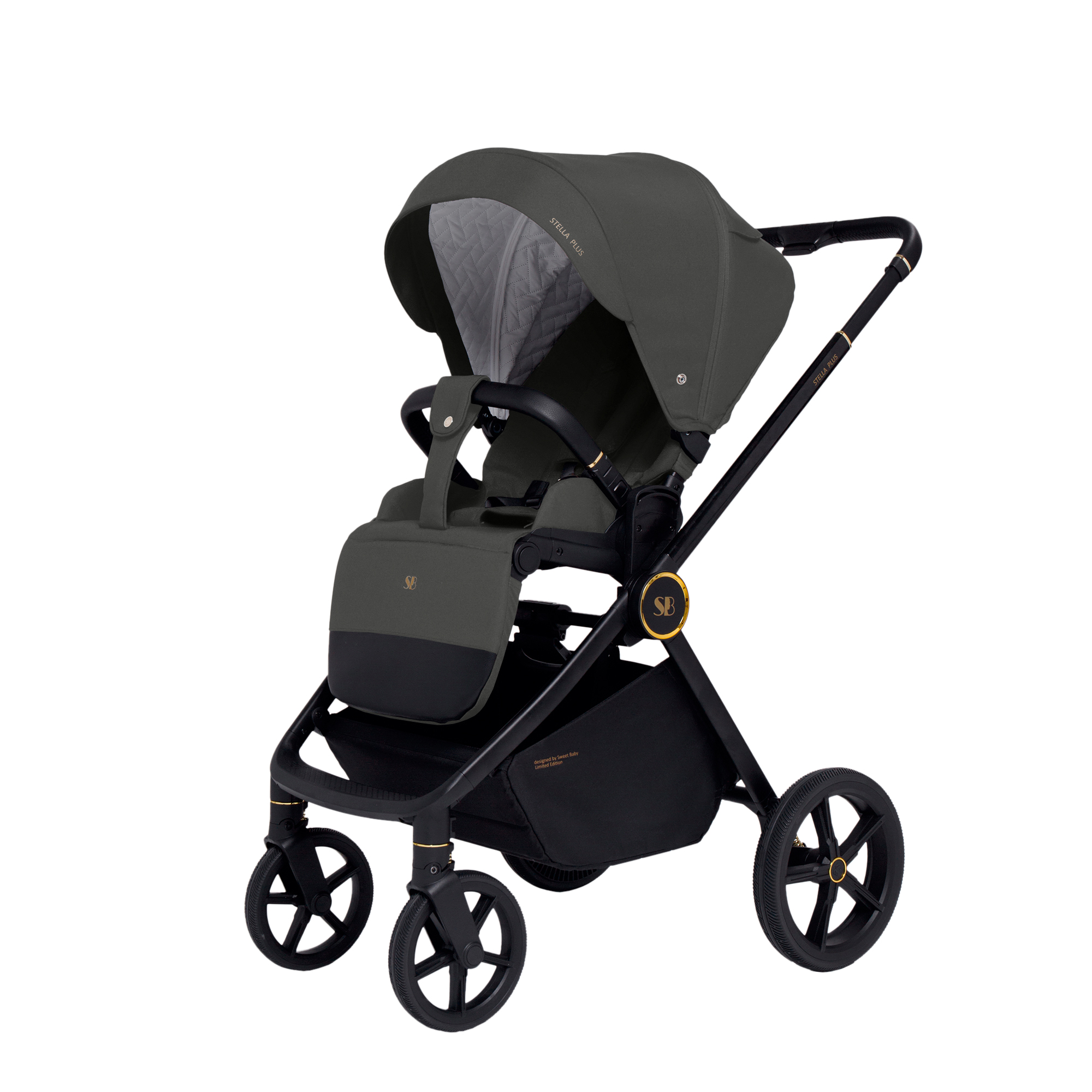 Коляска прогулочная Sweet Baby Stella Plus Dark Grey серый - фото 5