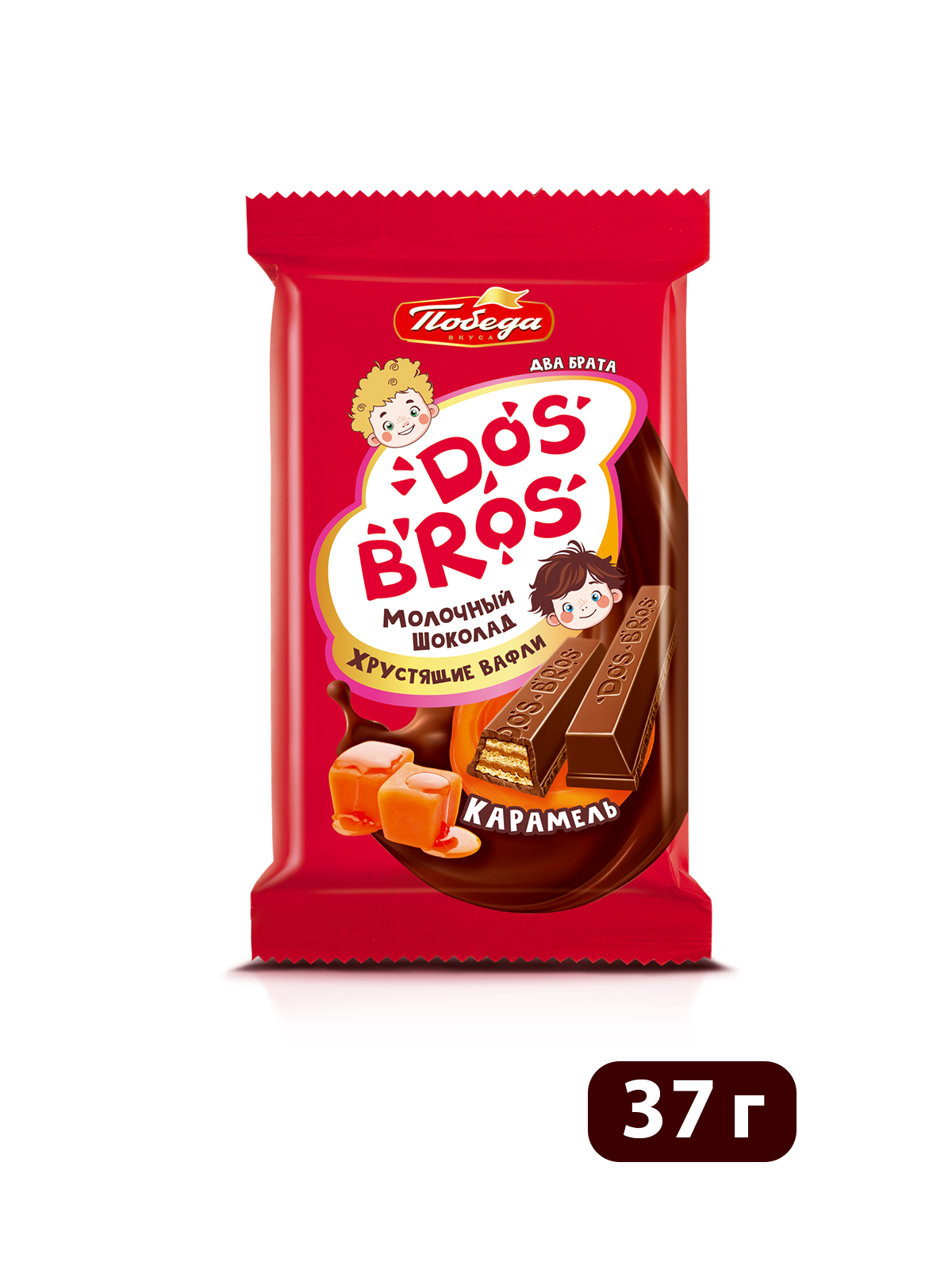 Вафельный батончик Победа вкуса молочный Dos Bros со вкусом карамели, 37 г, 20 шт - фото 3
