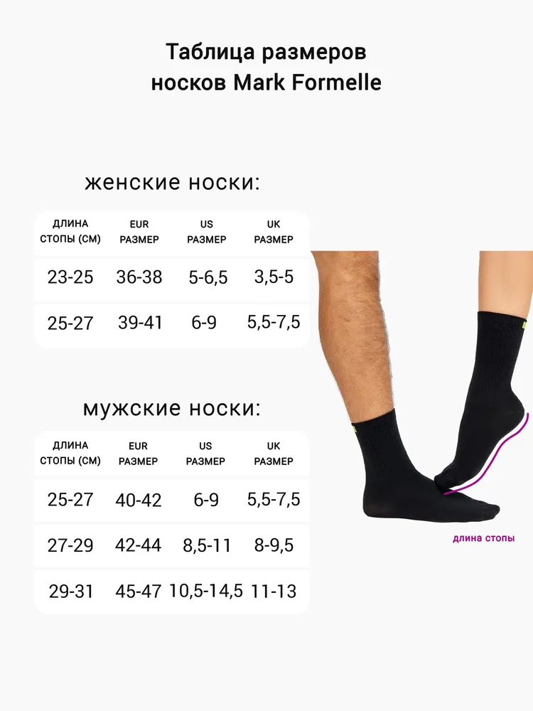 Носки 3 пары Mark Formelle (Марк Формэль) 310A-210/белый /сер.меланж /черный - фото 5