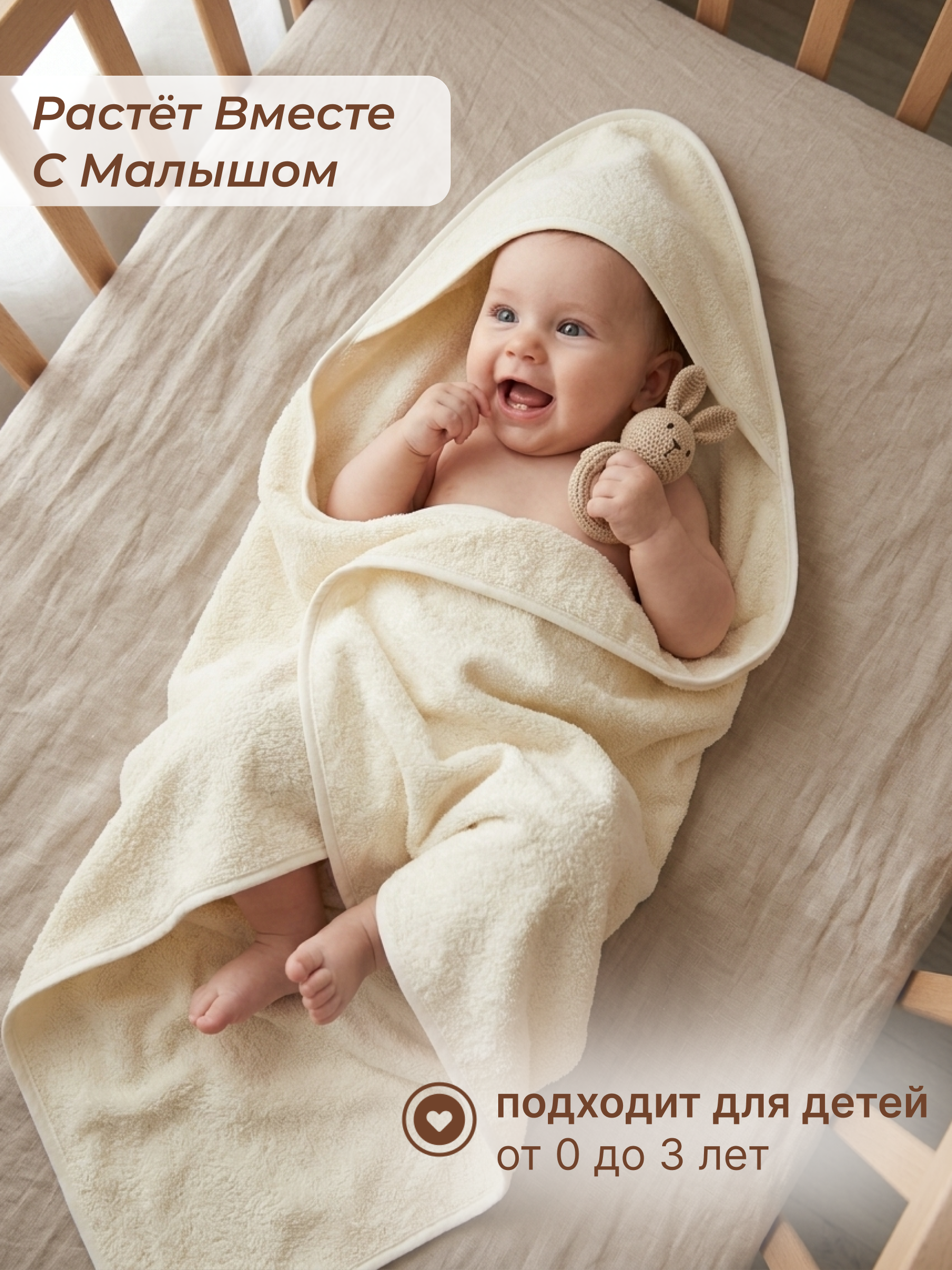 Полотенце уголок Baby Nice 100 x 100 см - фото 6